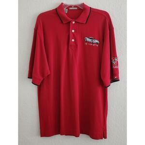 POLO SHIRT-MEN'S CUTTER & BUCK-05 CORVETTE-Red-Corvette Museum Delivery Program